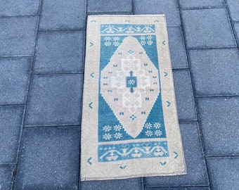 Bohemian rug, Vintage rug, Small rug, Handmade rug, Decor rug, Turkish rug, Wool rug, Oriental rug, Pink Brown rug 1.6 x 3.0 ft = 50 x 93 cm