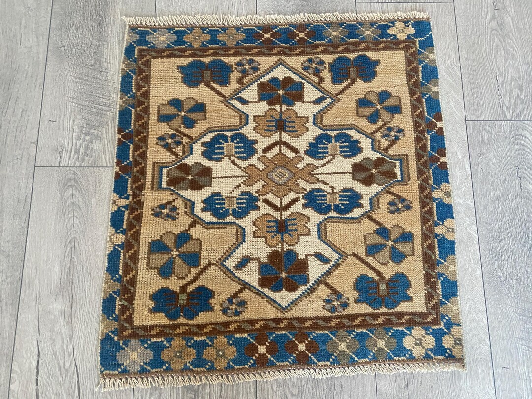 2x2 Square Rug, 2x2 Small Rug, 2x2 Turkish Rug, 2x2 Vintage Rug ...