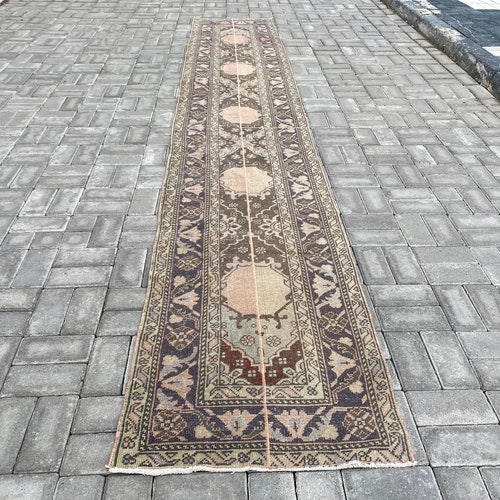 2.2 x 13.1 ft, Hallway rug, Turkish Runner rug, Patchwork Runner rug, Oriental rug, Vintage shops Wool rug, Anatolian rug, Boho Decor, 66x400 cm