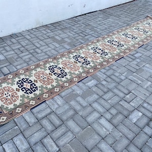 3x15 Runner rug, 3x15 Turkish rug, 3x15 Hallway rug, 3x15 Corridor rug, 3x15 Vintage rug, 3x15 Oushak rug, Home decor, Boho rug, 2.6x14.9 ft