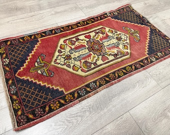 Alfombra turca de 2x4, alfombra pequeña de 2x4, alfombra vintage de 2x4, mini alfombra de 2x4, alfombra Oushak de 2x4, alfombra de cocina de 2x4, alfombra bohemia de 2x4, alfombra rosa de 2x4, 1.9x3.8 pies