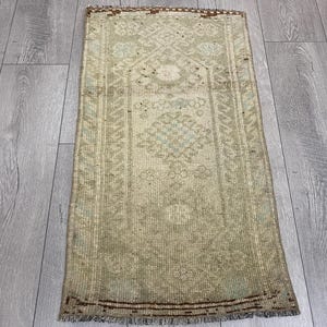 Pastel rug, Muted rug, Turkish rug, Small rug, Brown rug, Oushak rug, Wool rug, Antique rug, Bohemian rug, Doormat rug, Boho rug, 1.6x2.9 ft
