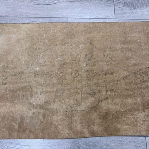 Pastel rug, Muted rug, Neutral rug, Brown small rug, Turkish vintage rug, Oriental rug, Doormat rug, Mini rug, Kitchen rug, 1.8x2.9 ft