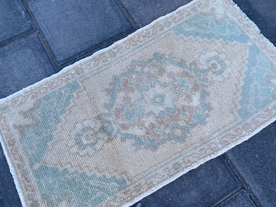 Neutral Rug, Faded Rug, Small Rug, Bath Rug, Turkish Rug, Vintage Rug ...