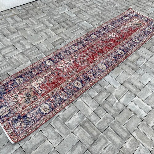 2.3 x 9.4 ft, Patchwork rug, Boho rug, Handmade rug, Wool rug, Antique shops rug, Runner rug, Oushak rug, Turkish rug, Vintage rug, 70x286 cm