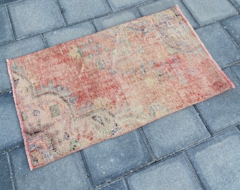 Doormat, Vintage Rug, Handmade Rug, Turkish Rug, Small Rug, Oriental rug, Bohemian rug, Bath rug, Rose Gold rug, 2.0 x 3.5 ft = 62 x 108 cm
