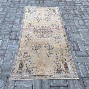 2.6x5.6 ft, Antique rug, Turkish rug, Small area rug, Vintage rug, Oushak rug, Bohemian rug, Handmade rug, Wool rug, Oriental rug, Boho rug