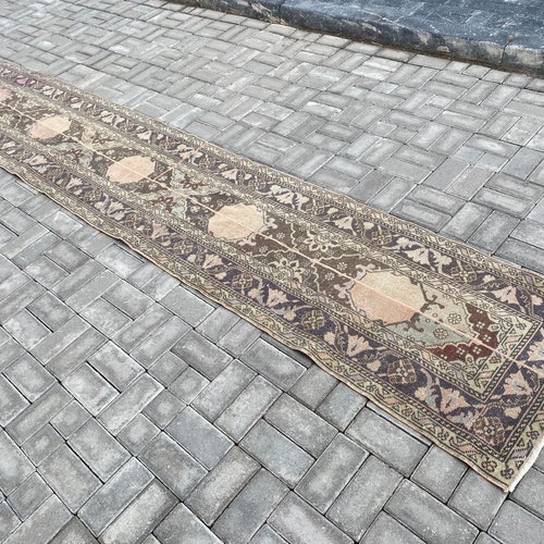 2.2 x 13.1 ft, Hallway rug, Turkish Runner rug, Patchwork Runner rug, Oriental rug, Vintage shops Wool rug, Anatolian rug, Boho Decor, 66x400 cm