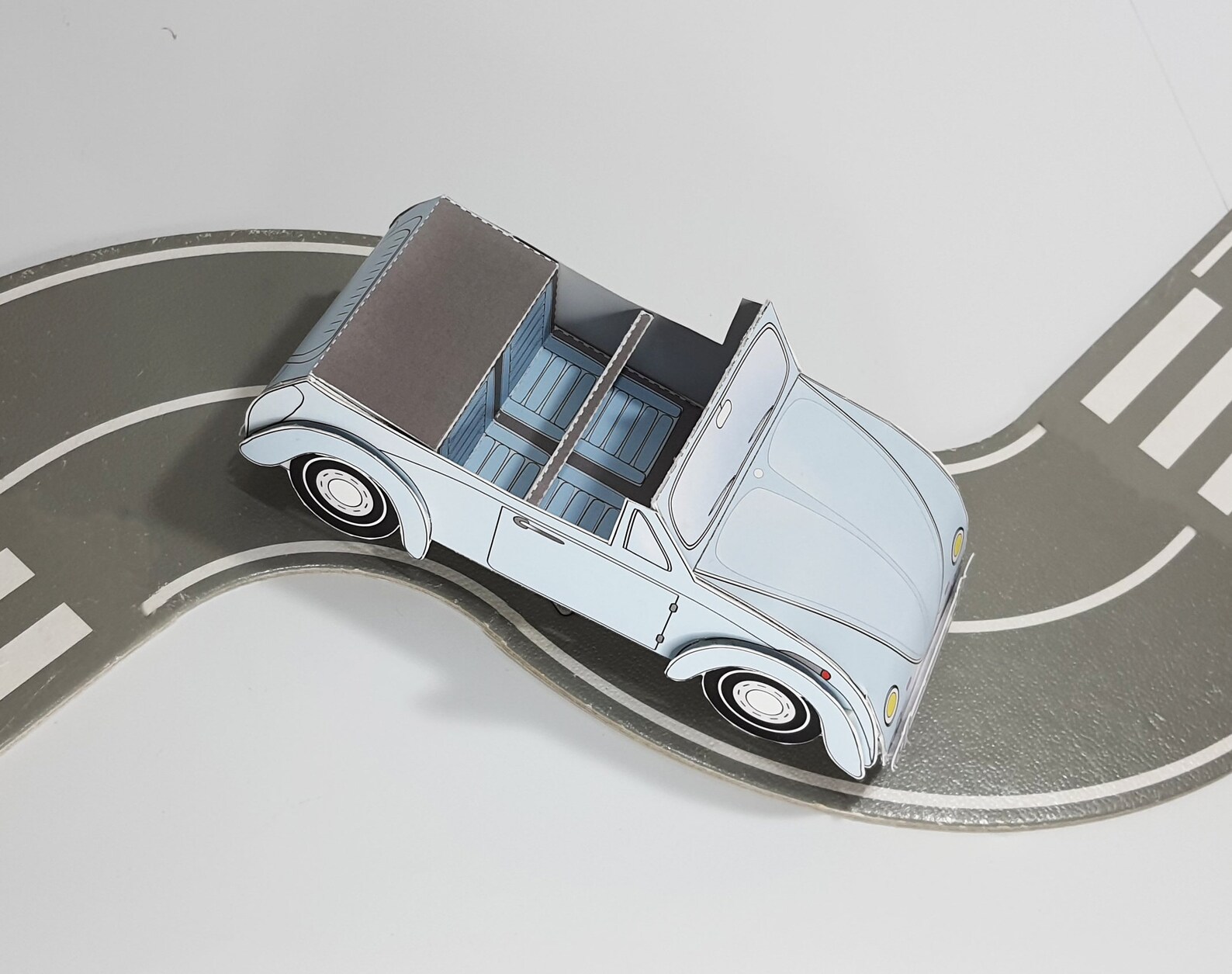 DIY 3D blue Volkswagen beetle car Papercraft KIT Miniature Etsy