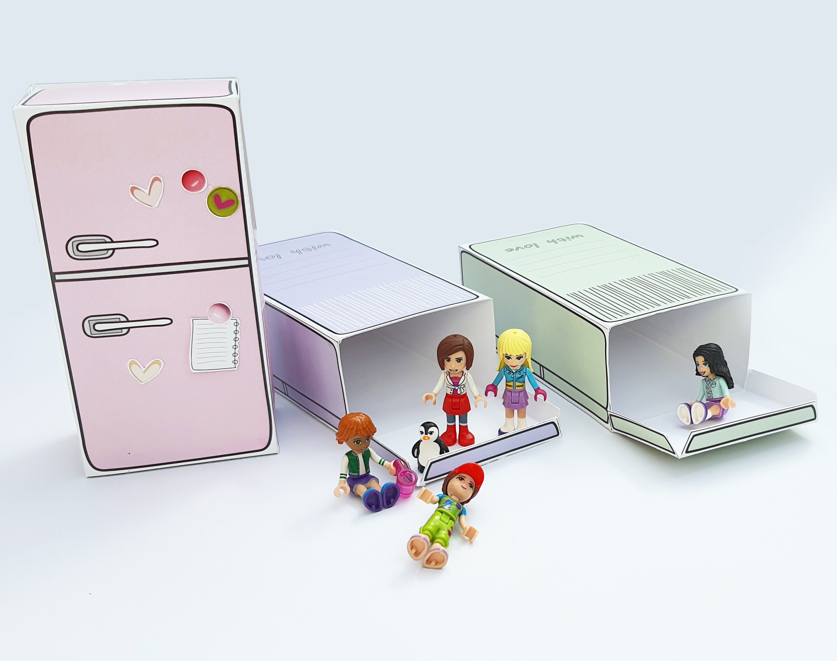 DIY 3D Vintage refrigerator Papercraft KIT cutest Miniature Etsy