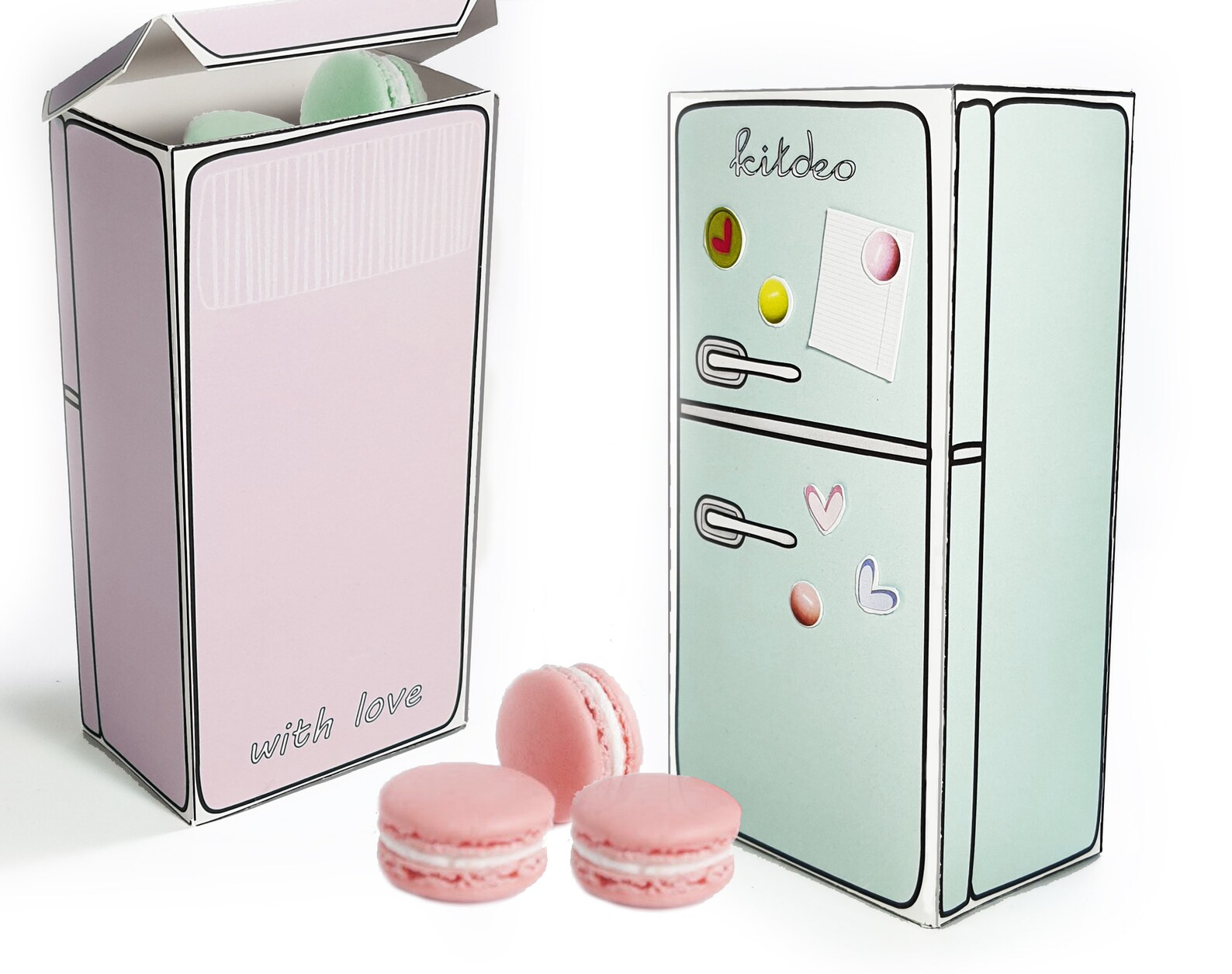 DIY 3D Vintage Refrigerator Papercraft KIT Cutest Miniature Etsy