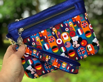 Jewel Tone Chef Mouse Around the World Haley Wristlet