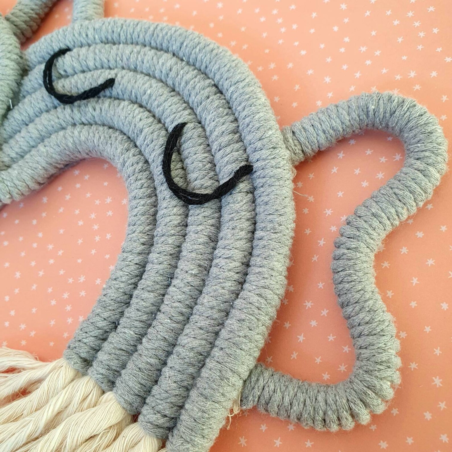 Handmade Elephant Macrame Wall Hanging Nursery Decor Etsy