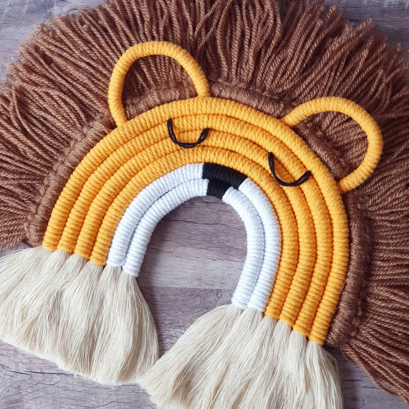 Macrame Lion Wall Hanging Safari Jungle Animal Decor Nursery Etsy