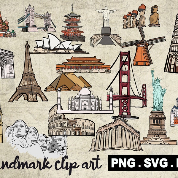 landmark, monument Designs SVG PNG PDF, Clipart, Personal and Commercial use, Instant Download