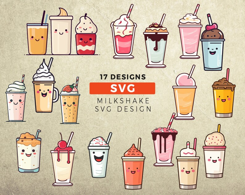 Milkshake and Smoothie Svg Design, Milkshake SVG. Digital Print ...