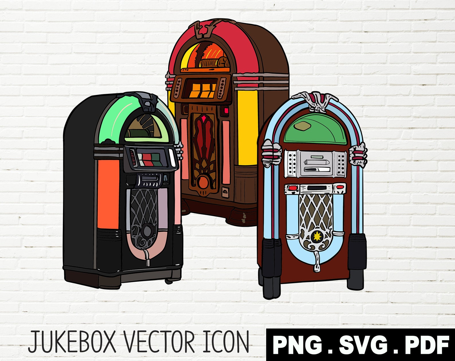 Jukebox Designs, SVG, PNG, PDF, Clipart, Personal and Commercial Use