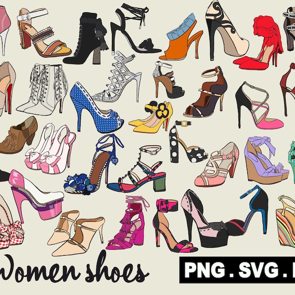 women shoes Designs SVG PNG PDF, Clipart, Personal and Commercial use, Instant Download, Digital Print