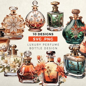 Floral Perfume Bottle SVG- Sublimation Files SVG PNG DFX