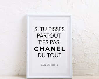 Karl Lagerfeld Wall Art, Fashion Wall Art, Fashion Prints, Fashion Illustration, Printable Wall Art, Digital Download, Bathroom Wall Decor