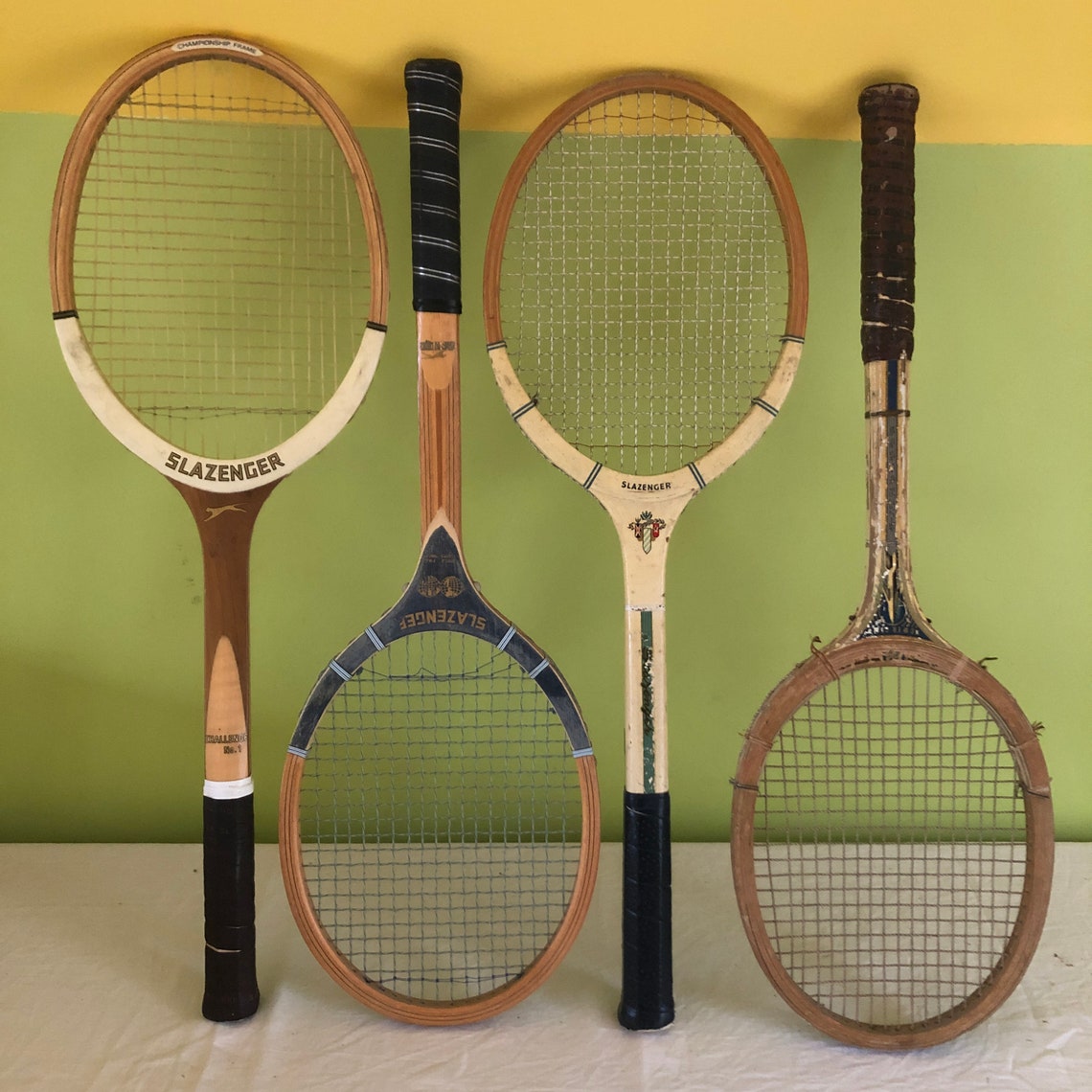 Vintage Wooden Slazenger Tennis Racquets Etsy