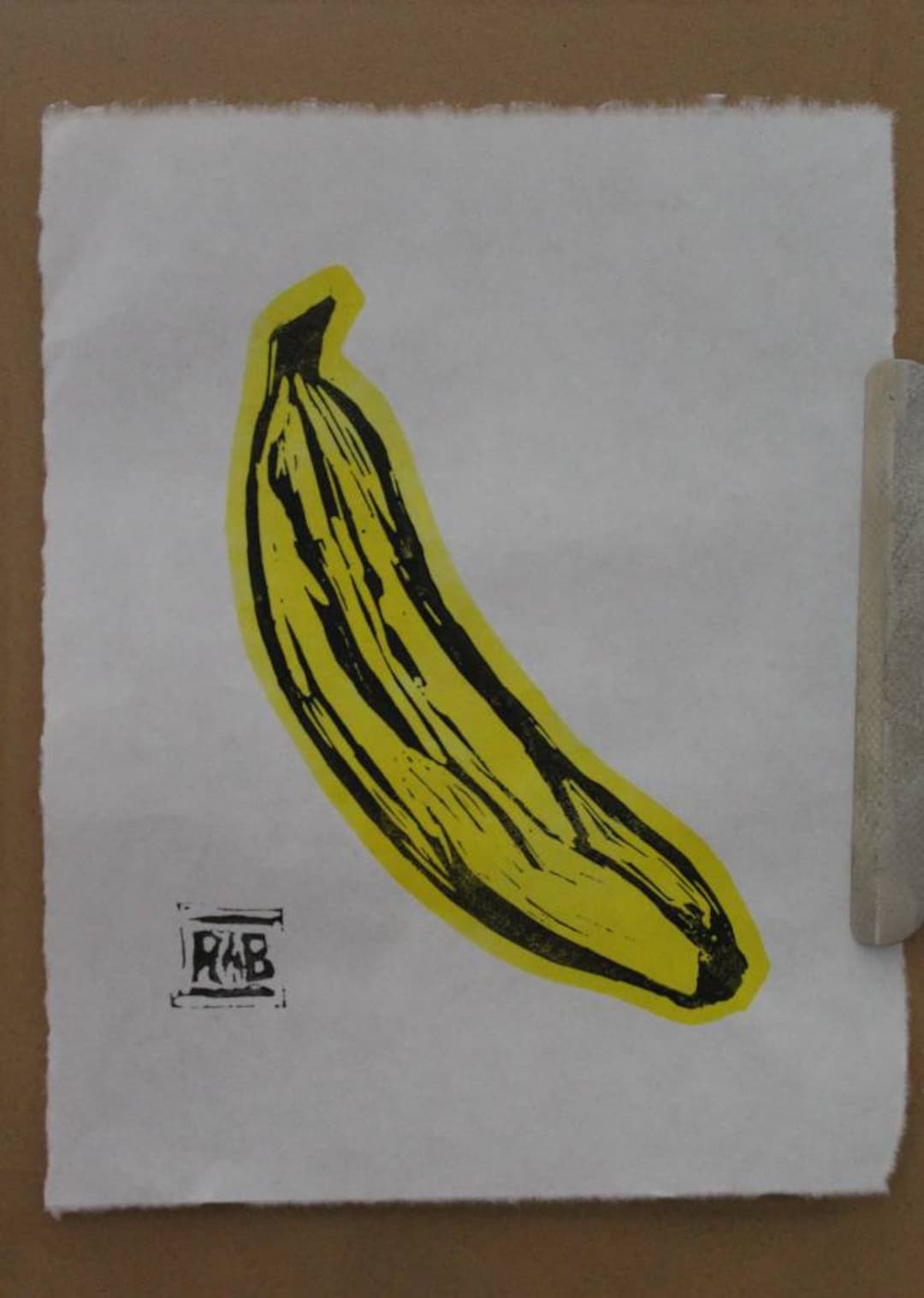 Lino Cut Print of a Banana, Home Decor , Art. Etsy