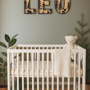 Personalised Woodland Name Sign | Custom Nursery Wall Letters | Baby Room Decor | Animal Theme Name Plaque | Boys or Girls Bedroom Art