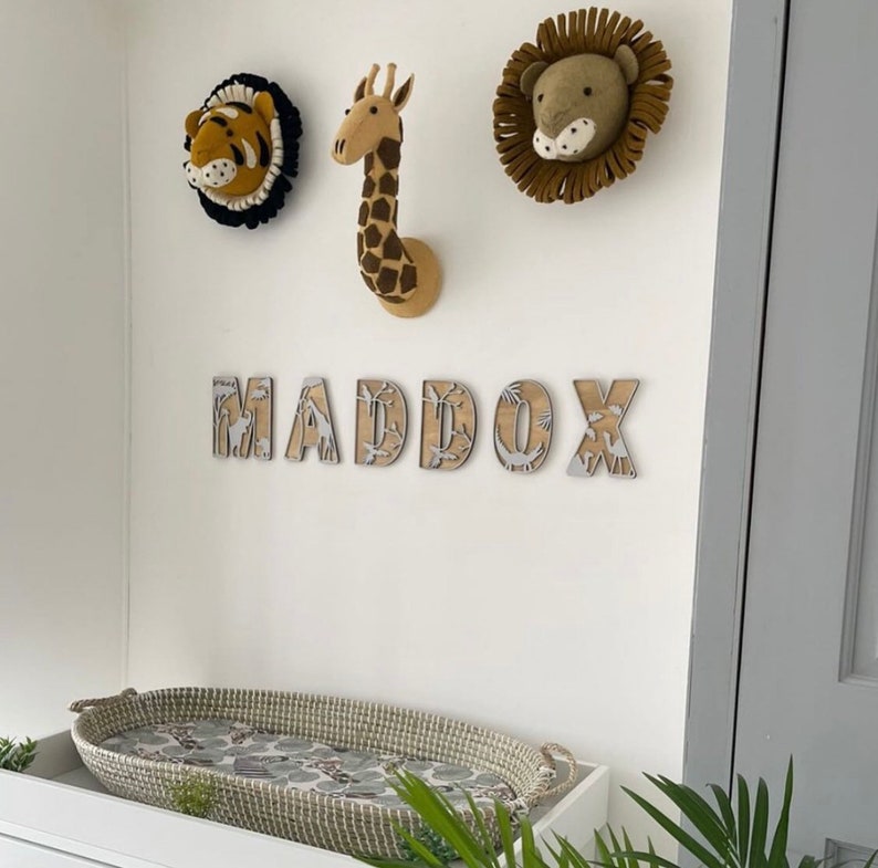 Personalized Jungle Theme Wooden Name Sign: Safari Nursery Decor image 9