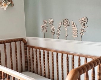 Wooden Wildflowers | Wall Flowers | Laser Cut Flowers | Flower Decor | Scandi Flowers | Wildflowers | children Bedroom | Nursery | New Baby