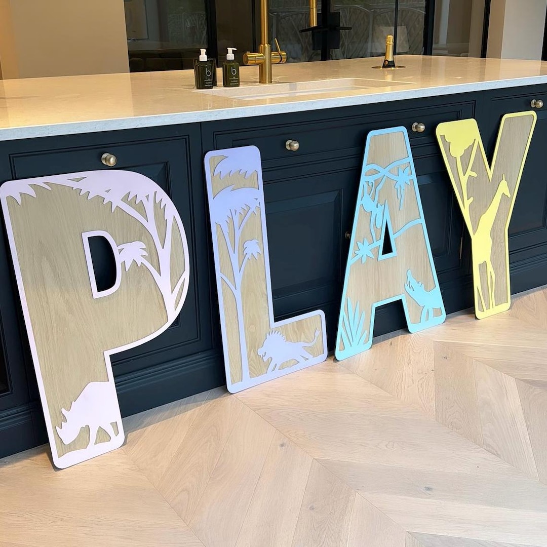 XXL Play Wall Sign Jungle Wall Sign Name Sign Safari Theme Decor Safari ...