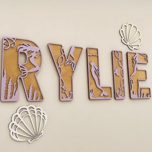 MermaiName Sign, Mermaid Themed Room, Mermaid Alphabet Letters,Girls room decor, Little Mermaid, Mermaid Decor Nursery, Girls wall decor