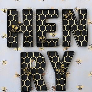 Bee Letters | Bee Themed | Bumblebee | Honey Bee Nursery |  Name Sign | Nursery Sign |