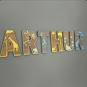 Handcrafted Jungle Name Wall Art for Safari