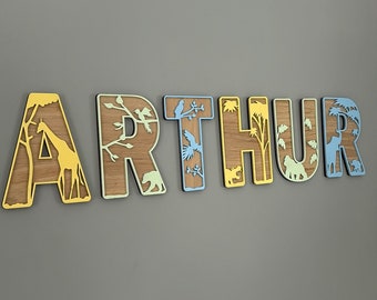 Safari Name sign for Nursery Decor