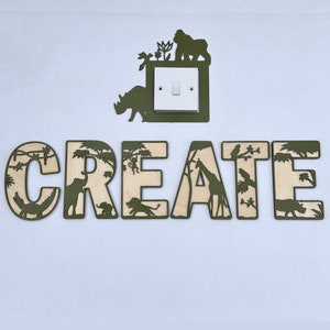 Personalized Jungle Theme Wooden Name Sign: Safari Nursery Decor image 3