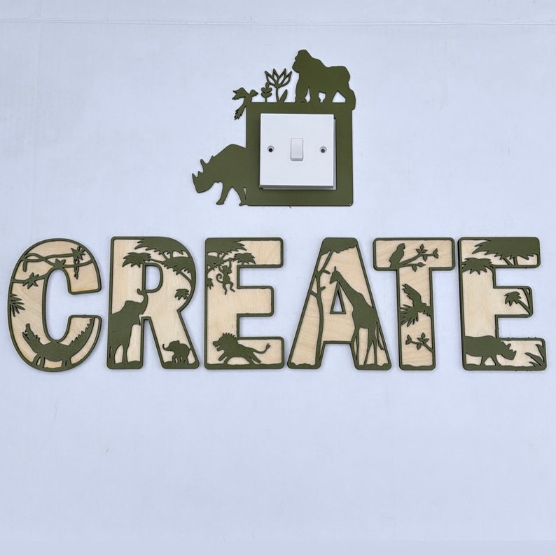 Personalized Jungle Theme Wooden Name Sign: Safari Nursery Decor image 3