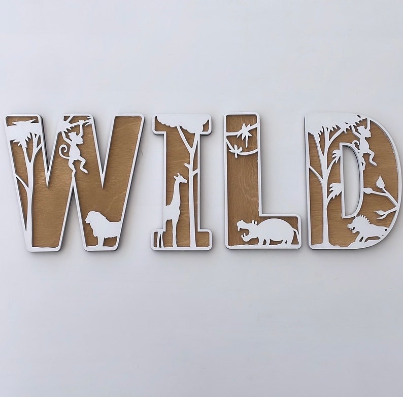 Personalized Jungle Theme Wooden Name Sign: Safari Nursery Decor image 7