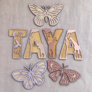 Double Layered - Wooden Butterfly Wall Decor - Multiple Colour Choice ...