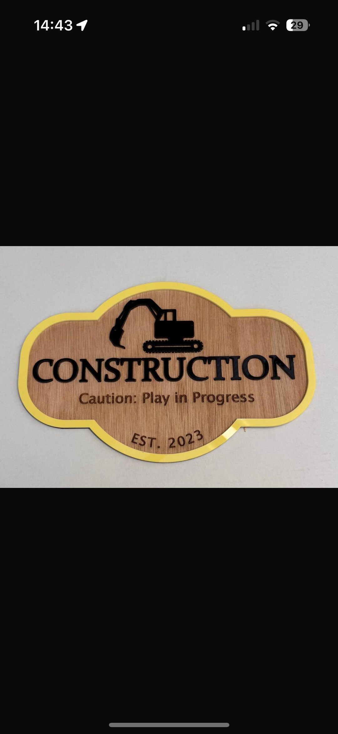 Custom Wooden Construction Sign | Kids’ Pretend Play Shop Sign ...