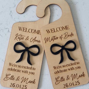 Custom Wedding Door Hanger - Personalised Bride and Groom Names