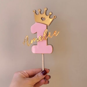 Personalised Number Cake Topper, First Birthday Cake Topper, Princess Cake Topper, Princess Birthday, First Birthday Cake, ll