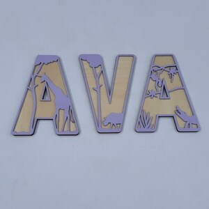 Personalized Jungle Theme Wooden Name Sign: Safari Nursery Decor image 4
