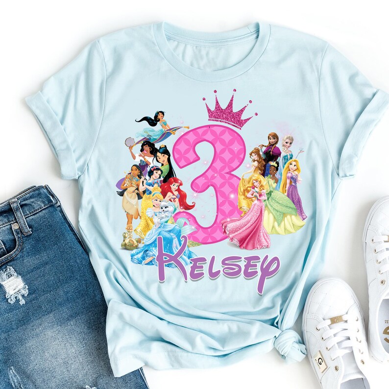 Personalized Disney Princess Birthday Shirt Princess birthday Etsy