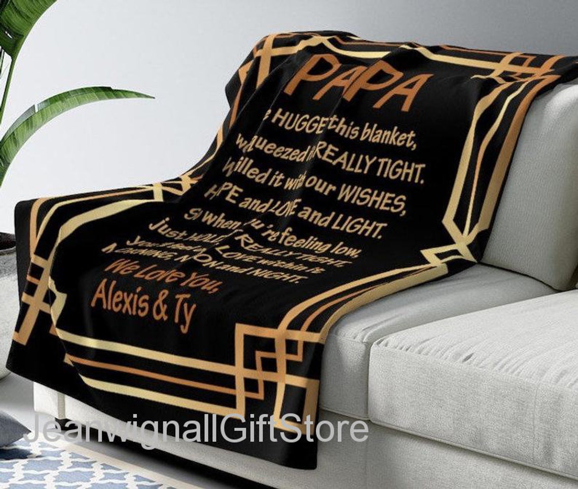 Personalized Father Blanket Gift For Dad From Daughter Etsy