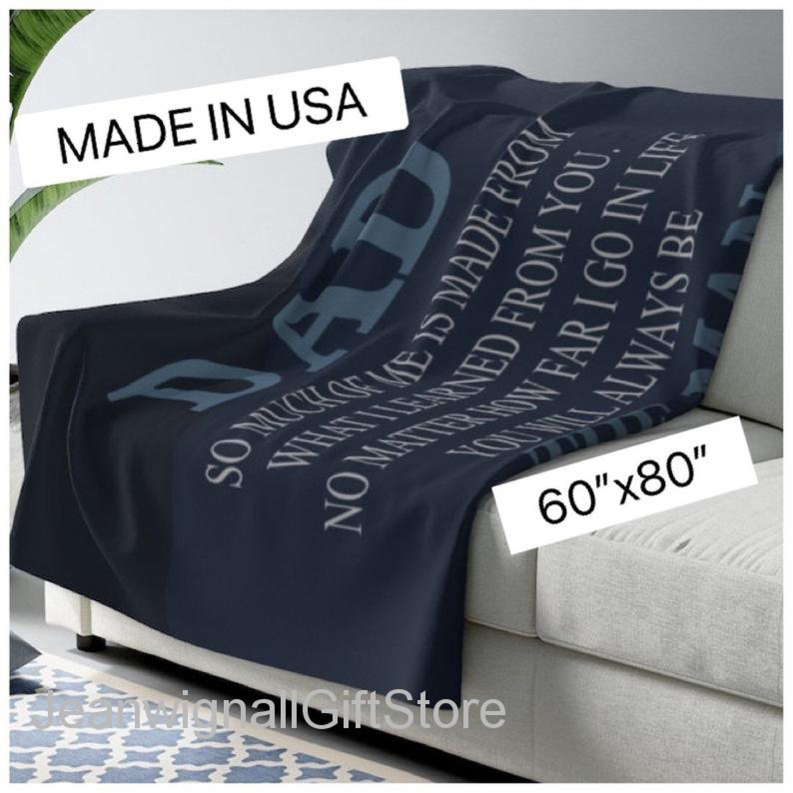 Personalized dad Blanket Custom Dad Blanket Gift For Dad Etsy