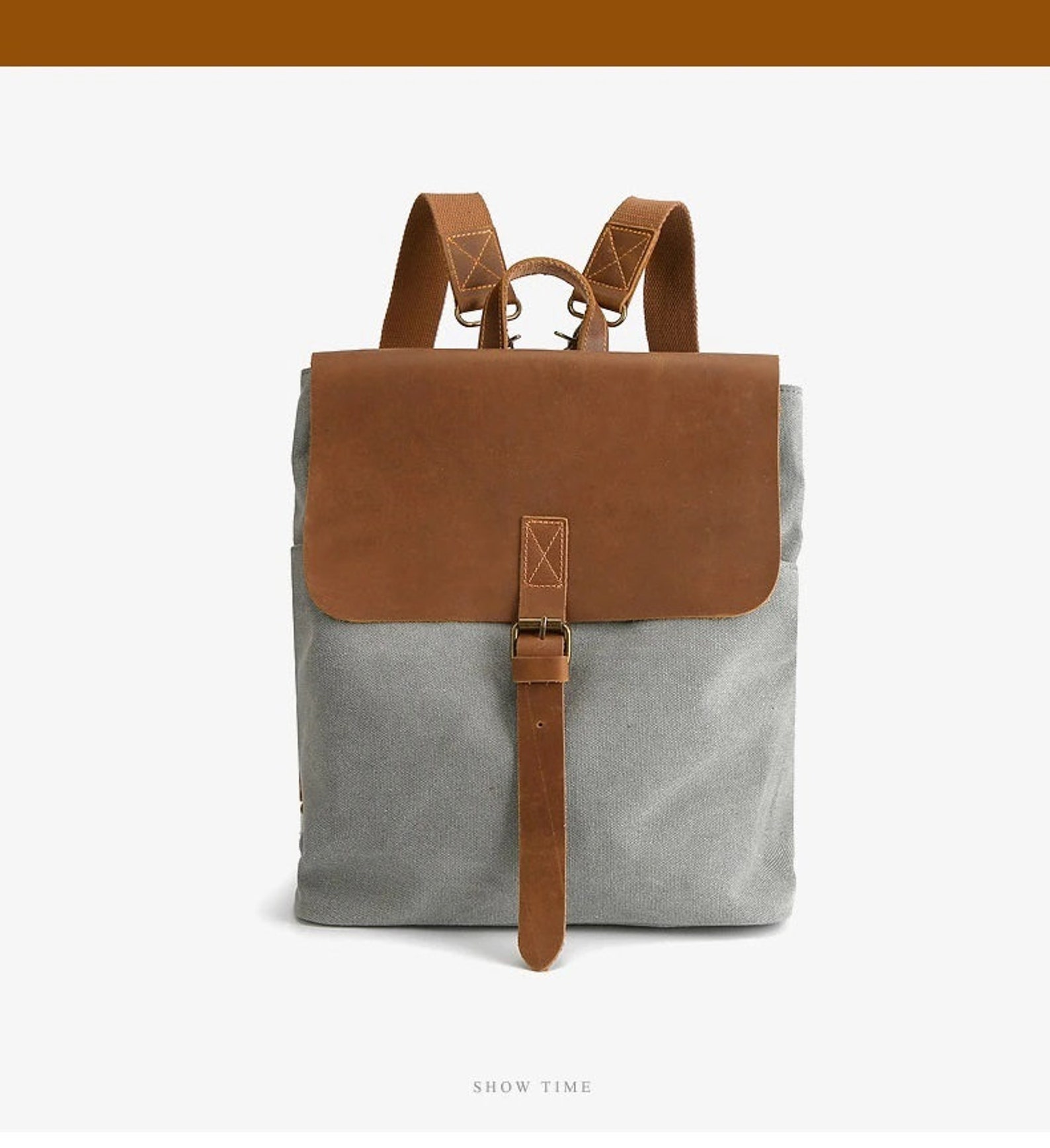 Lady Female Small Canvas Backpack Women New Crazy Horse Etsy