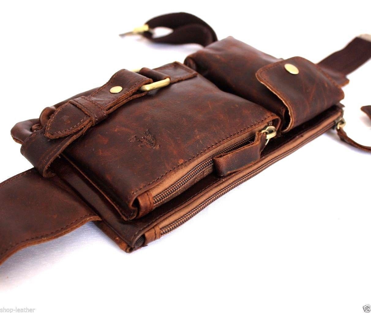 Genuine Natural Leather Belt Shoulder Wallet Bag Man Waist Pocket Pouch  Style Hip Bag / Fanny Pack / Small Belt Bag / Crazy Horse Belt Bag - Etsy