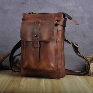 Fashion Quality Leather Multifunction Casual Waist Pack Crossbody Bag ...