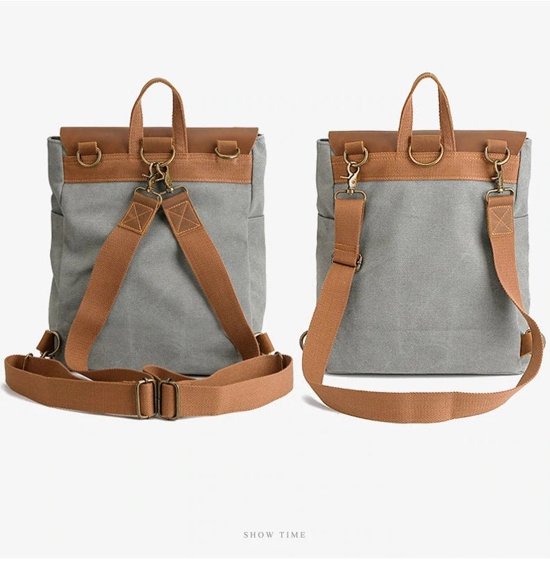 Lady Female Small Canvas Backpack Women New Crazy Horse Etsy