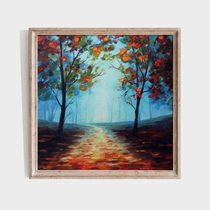 Viale autunnale Dipinto su tela originale